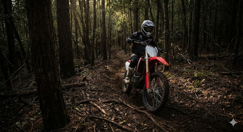 Teamwork around a challenging motorcycle obstacle