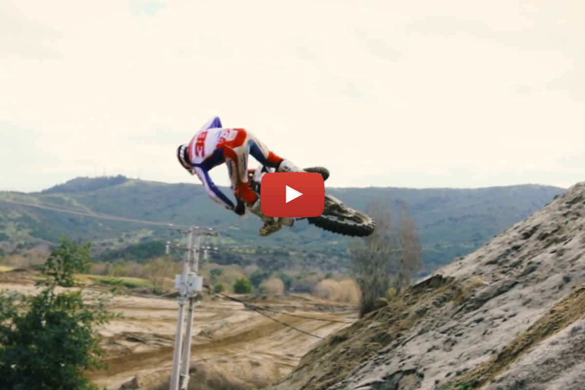 Benjamin Herrera ripping and whipping a two-stroke Beta  