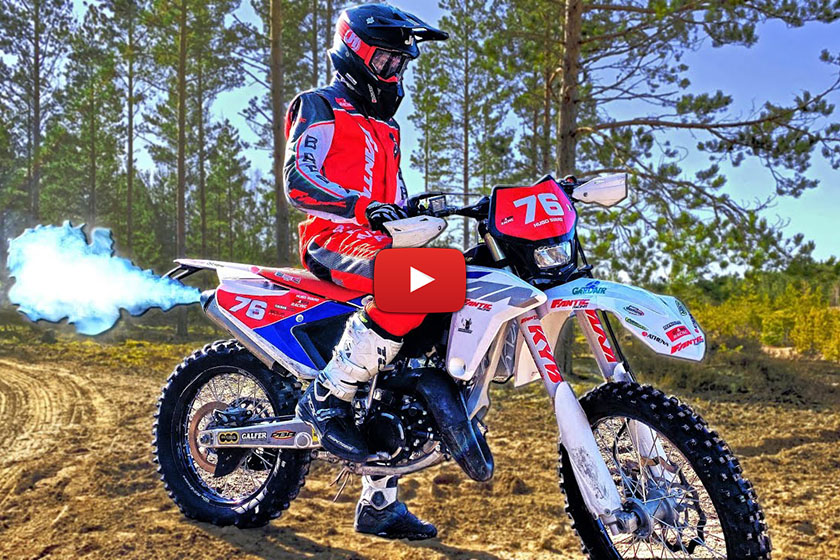 2020 Fantic XE 125 two-stroke on the pipe
