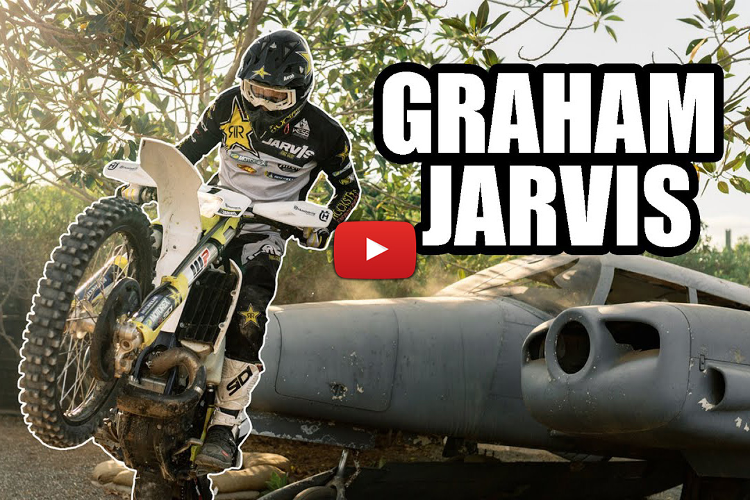 Graham Jarvis riding over planes, tanks and boats...