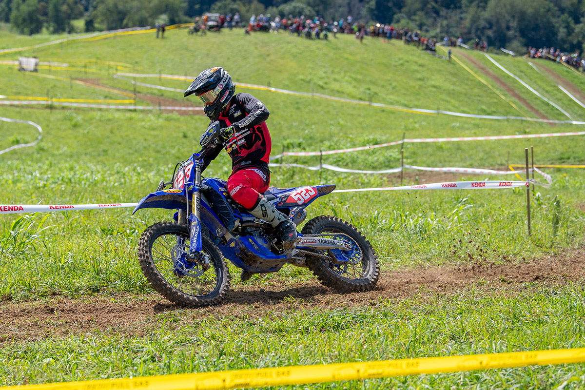 Layne Michael pushes Kailub Russell at Harleywood