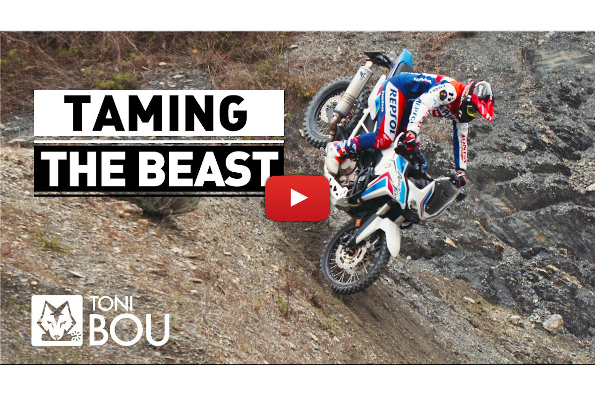 Toni Bou does Extreme Enduro on an Adventure Bike