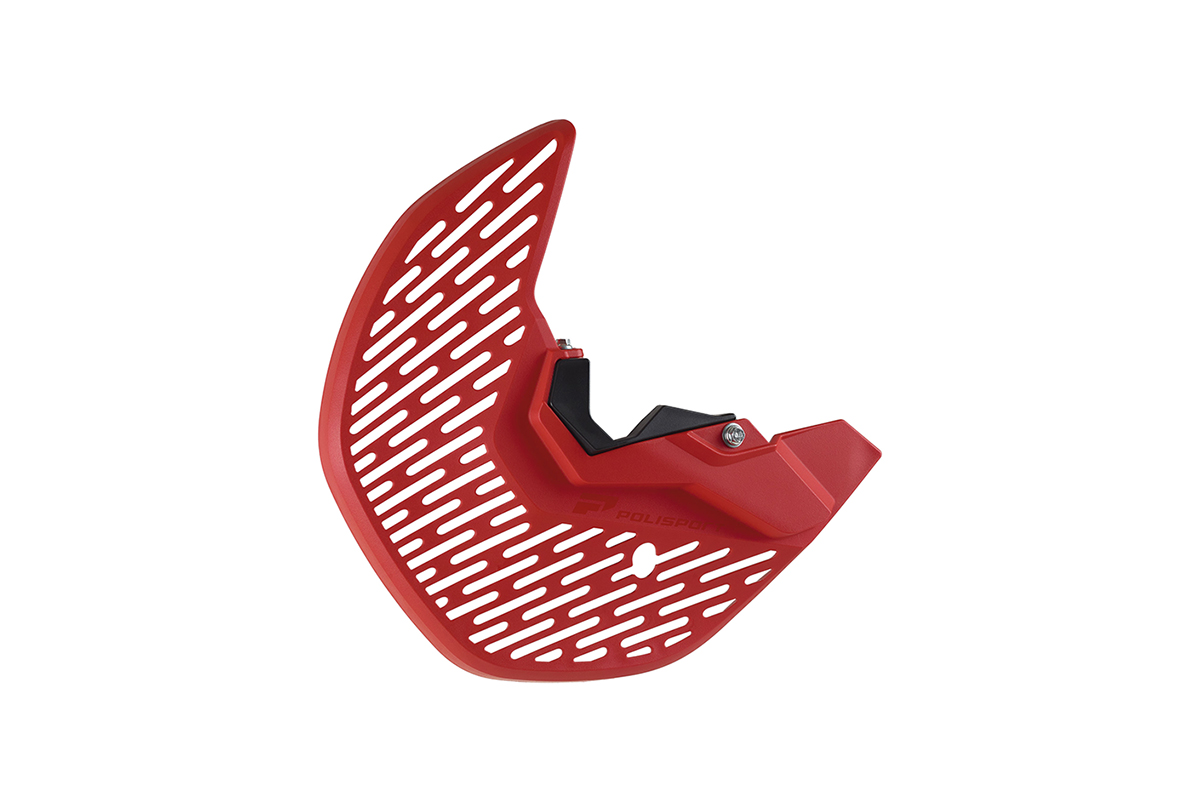 Quick look: lighter, MX-style Polisport brake disc and fork protectors