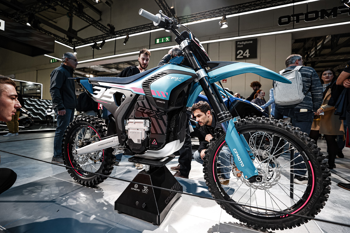 CFMoto lead electric dirt bike shocks at EICMA Show
