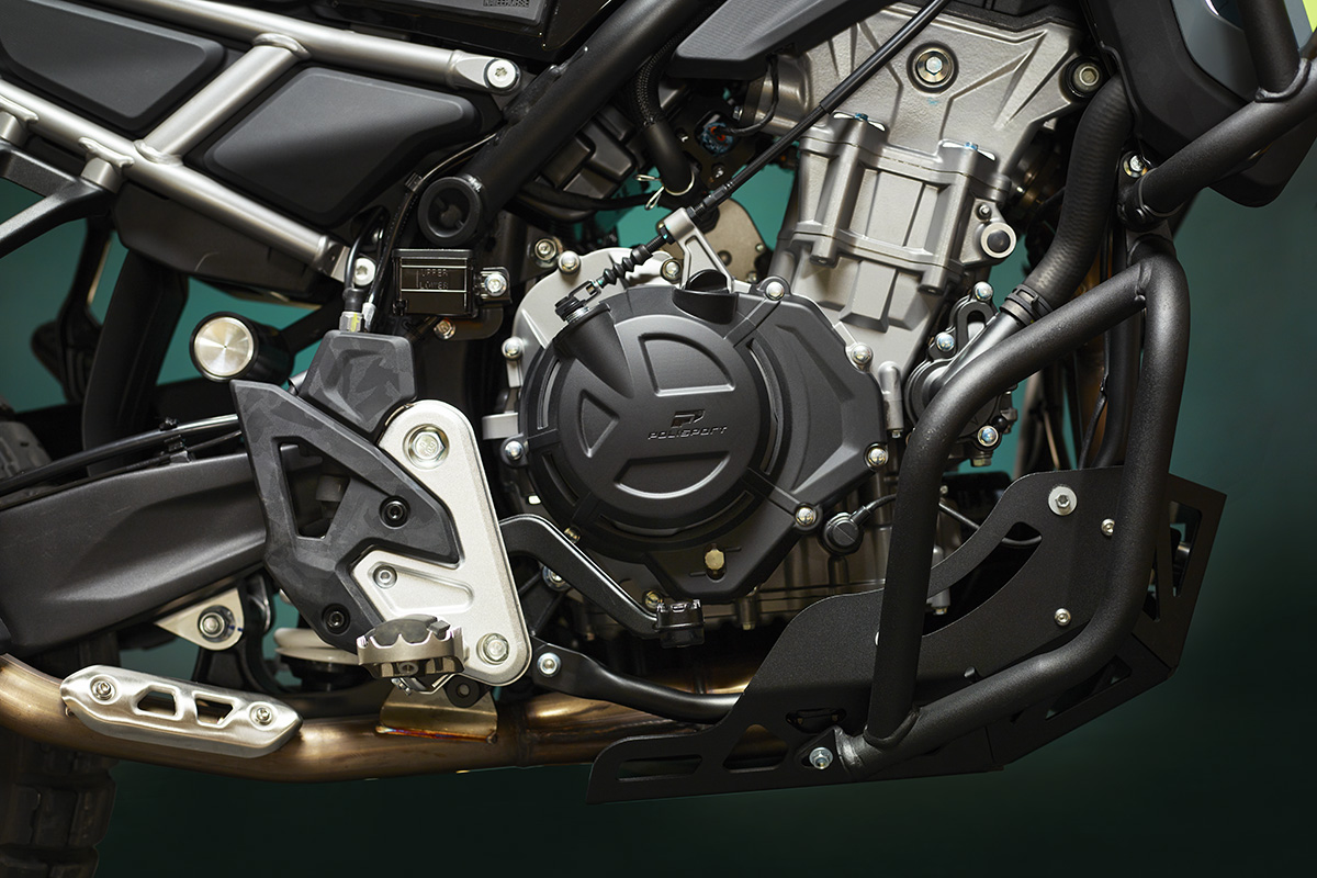 Quick look: CF Moto 450MT bike protection parts from Polisport