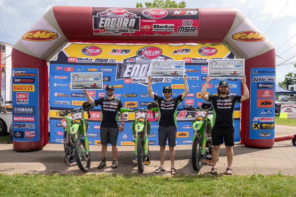 Little Raccoon AMA National Enduro: Second Podium Sweep of the Year for Red Bear Racing Kawasaki